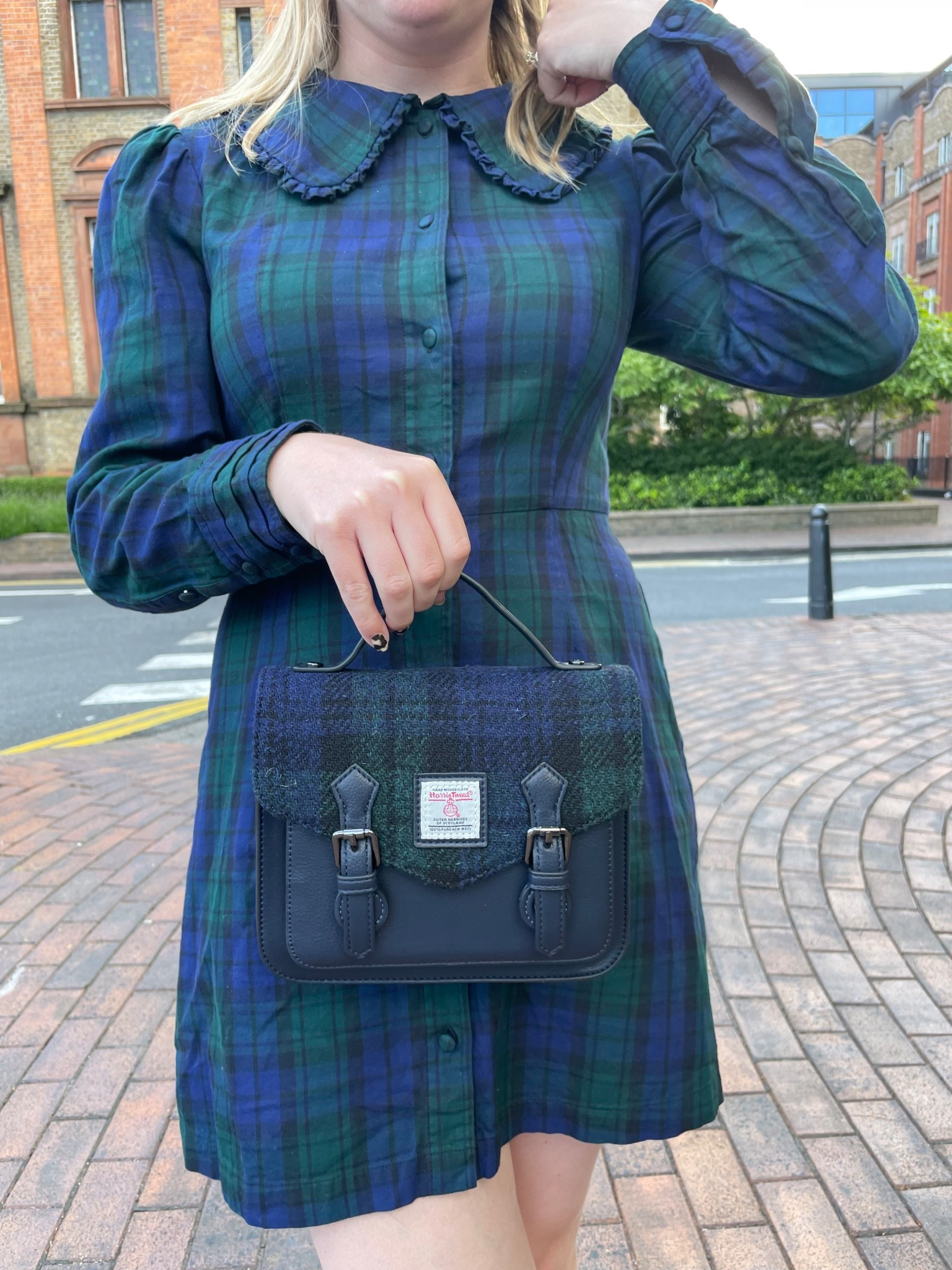Blackwatch tartan satchel bag from Islander UK. A great souvenir or gift from Scotland with authentic Harris Tweed. 

#LTKItBag