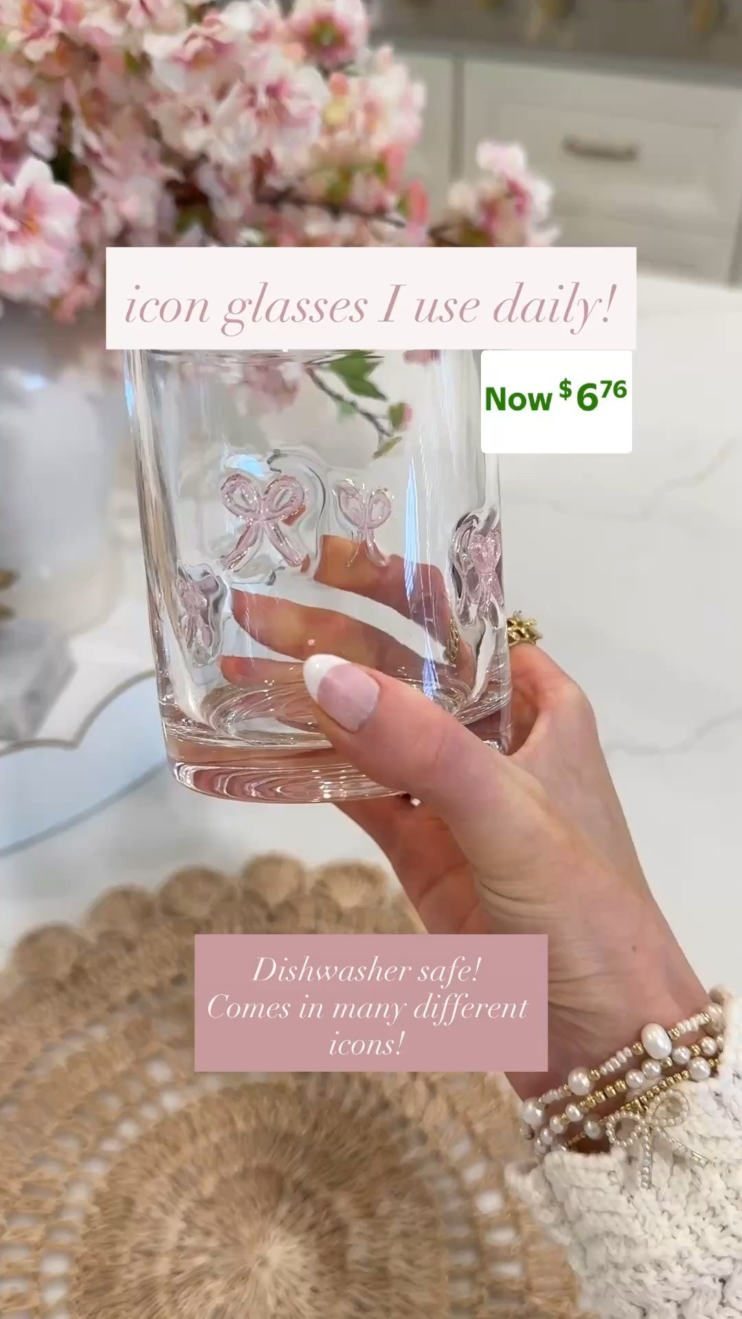 A Walmart find I use daily! These charm glasses are darling and dishwasher safe🙌🏼 comes in many other charms too! Even a patriotic style

#LTKSaleAlert #LTKmorningroutine #LTKHome