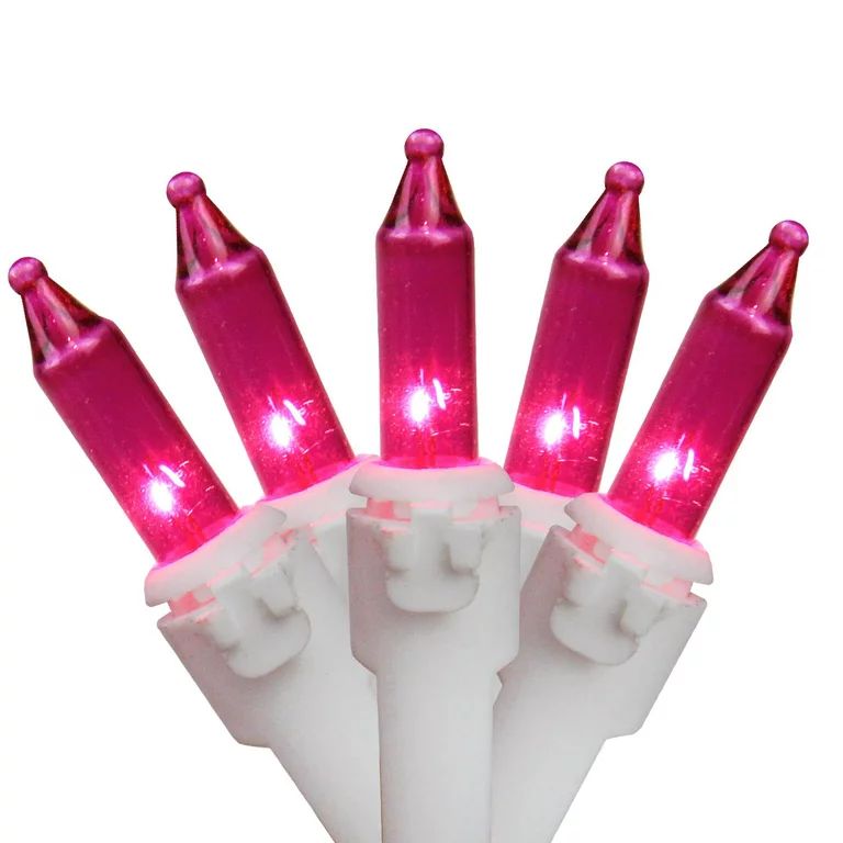 Set of 50 Pink Mini Christmas Lights 2.5" Spacing - White Wire | Walmart (US)