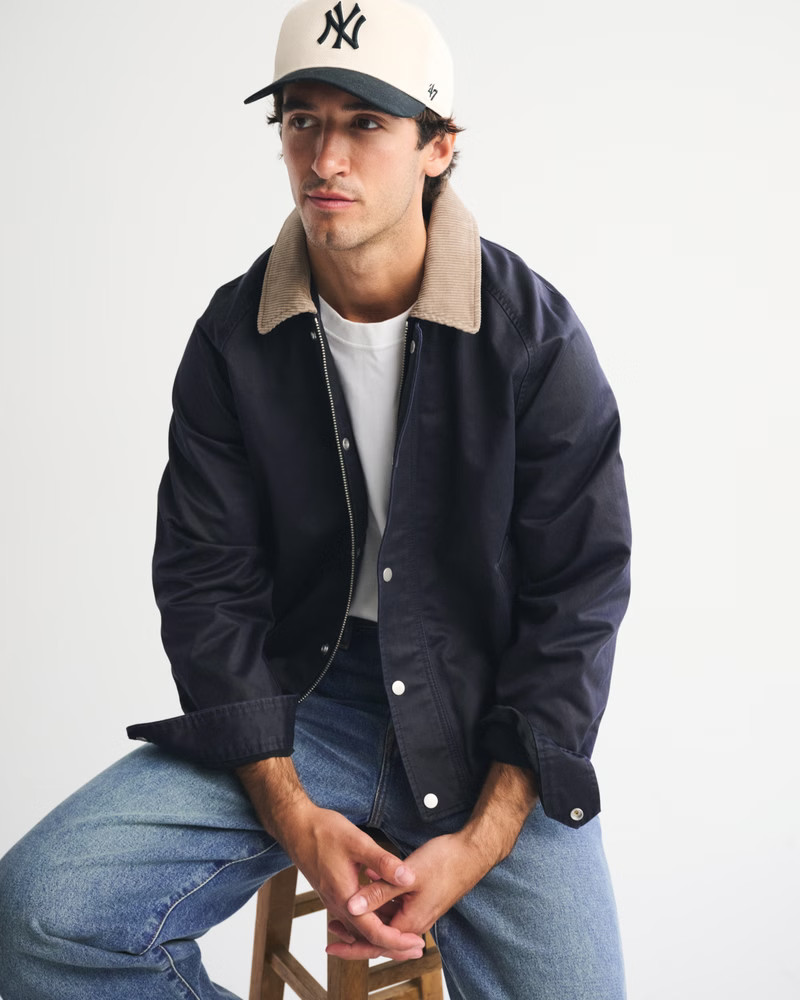 Men's Workwear Hooded Bomber Jacket | Men's | Abercrombie.com | Abercrombie & Fitch (US)