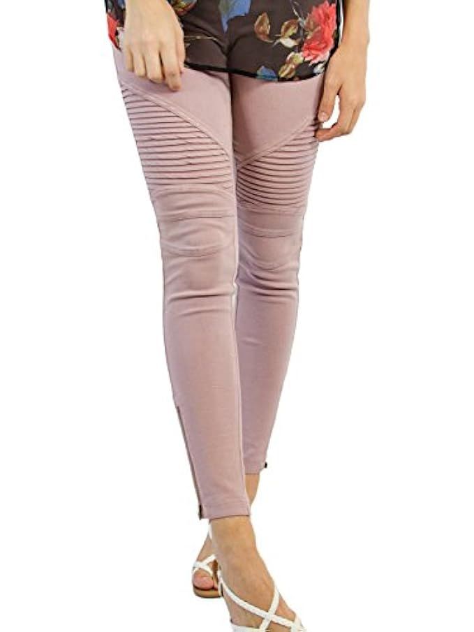 Tickled Teal Women's Moto Jegging - Dusty Pink | Amazon (US)
