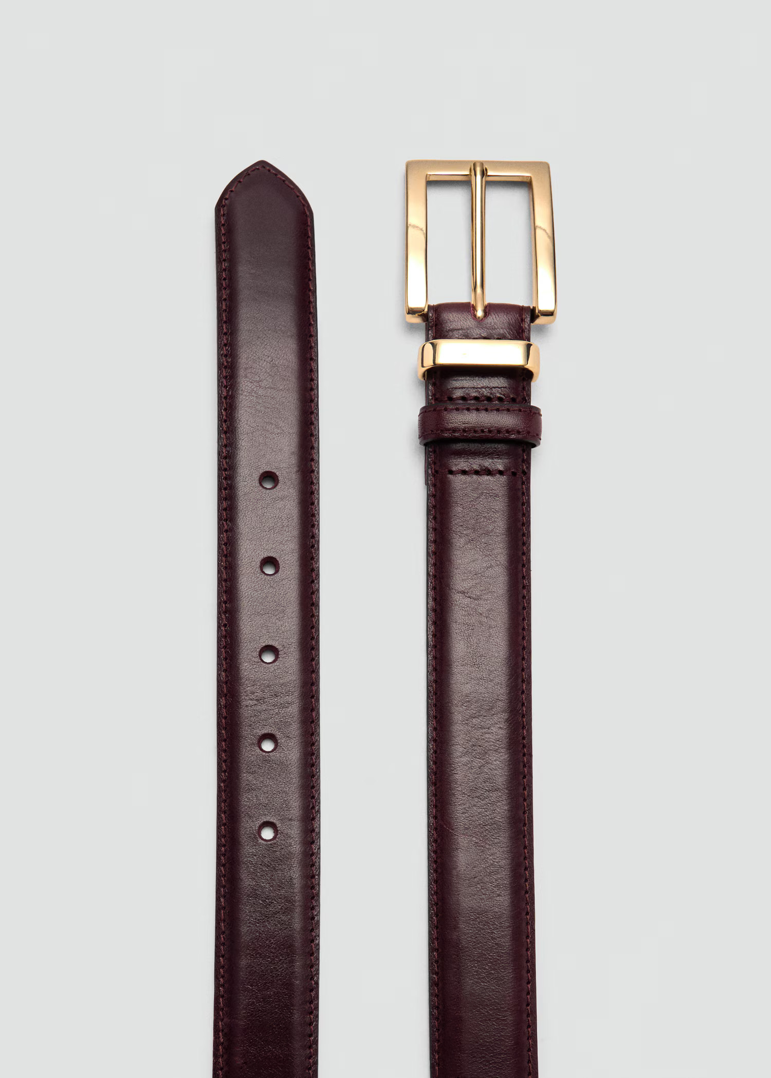 Leather belt with square buckle  - Women | MANGO United Kingdom | MANGO (UK)