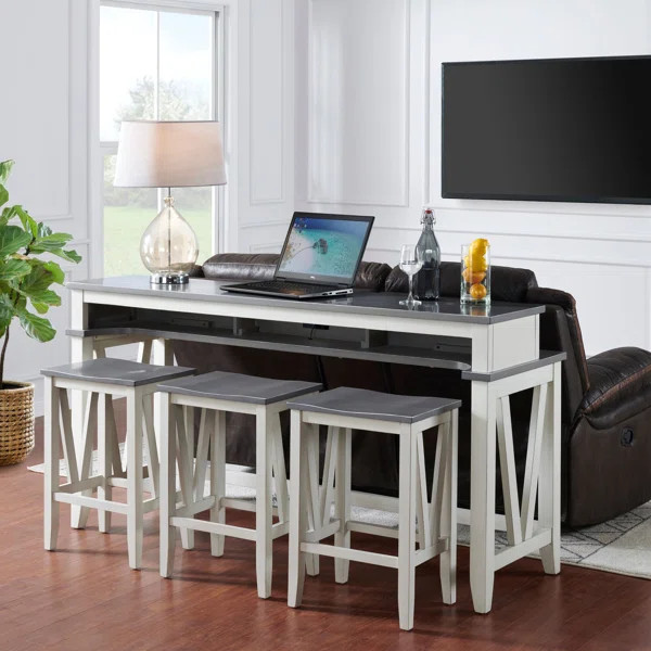 Hanah 70" Console Bar Table and Stool Set | Wayfair North America