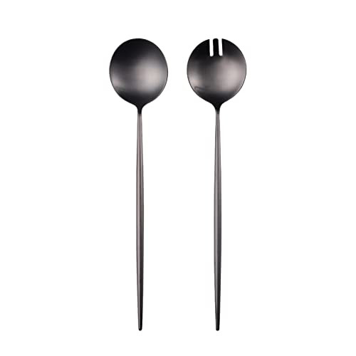 Salad Servers,Spoon and Fork Set 11.41 inch,18/10 Stainless Steel Salad Serving Titanium Plating ... | Amazon (US)