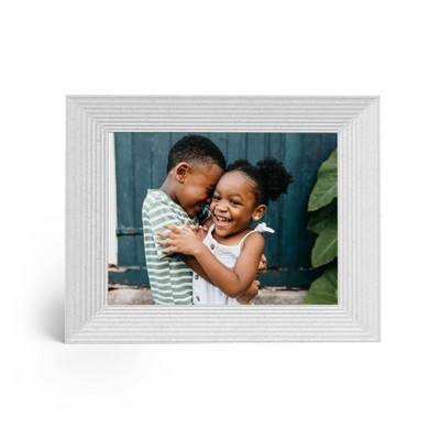 Aura Home 9" Mason White Quartz Digital Photo Frame White : Wi-Fi Enabled, LCD Screen, 1600x1200 | Target