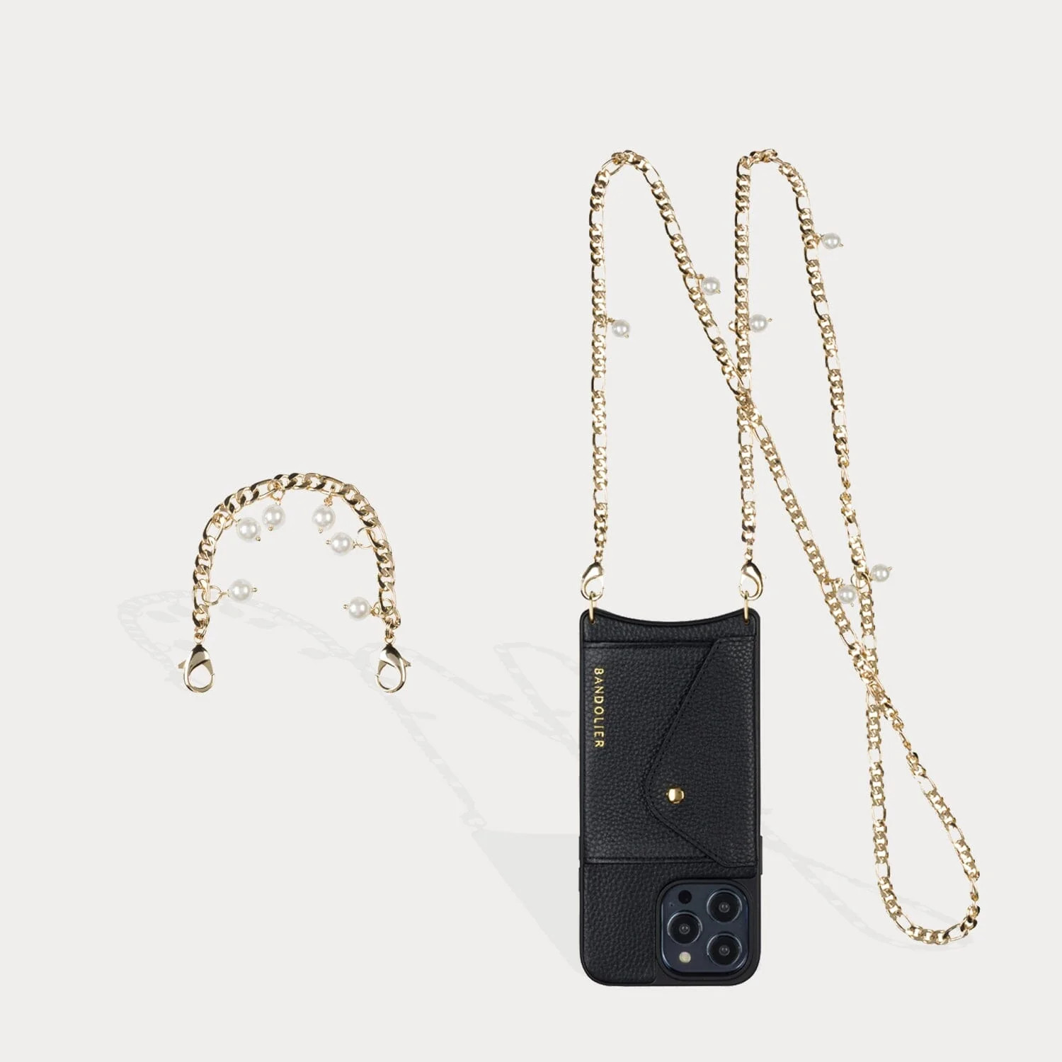 Estelle Pearl Crossbody Set - Black/Gold | Bandolier