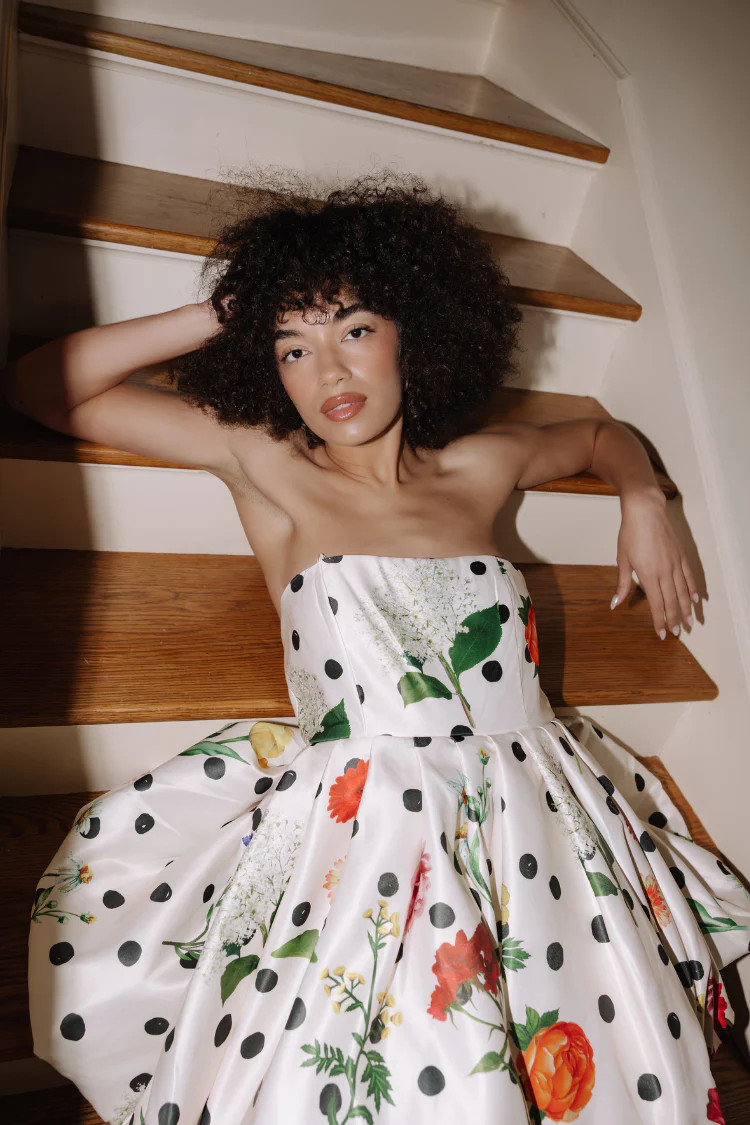 Lela Polka Dot Bubble Hem Mini Dress | Confête