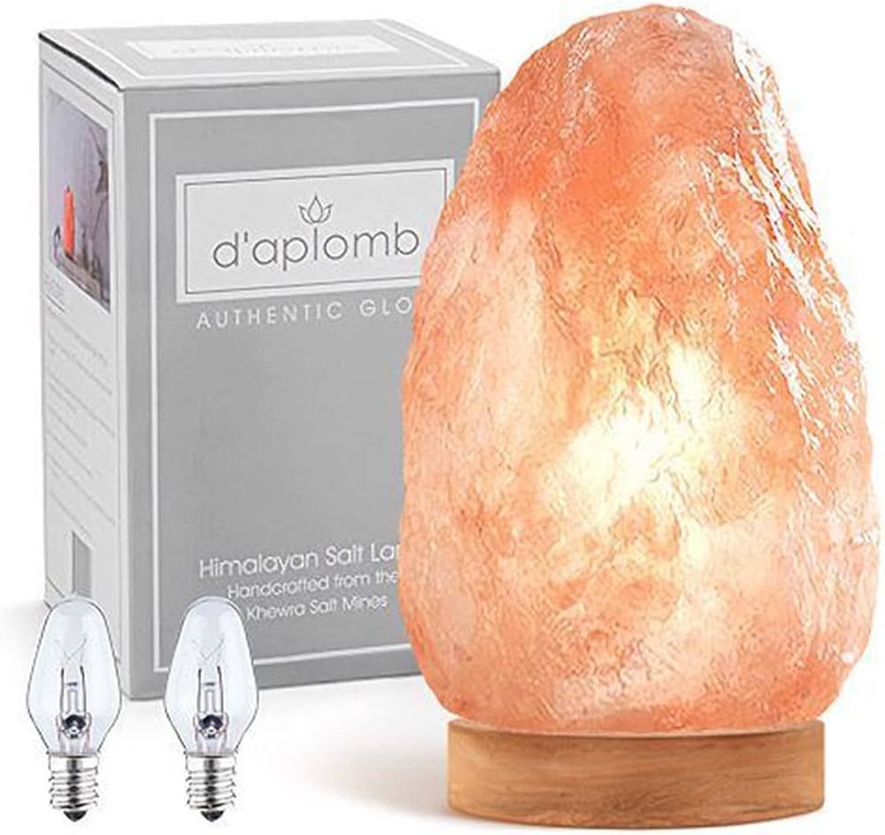d'aplomb 100% Authentic Natural Himalayan Salt Lamp; Medium Hand Carved Natural Chunk Pink Crysta... | Amazon (US)