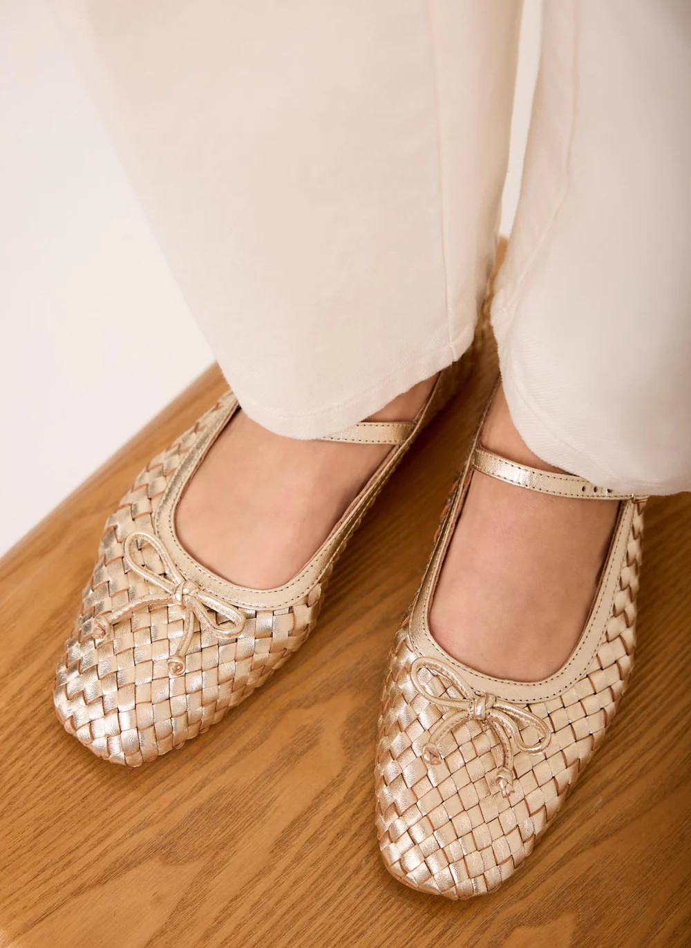 Charley Tan Leather Woven Pumps | Mint Velvet