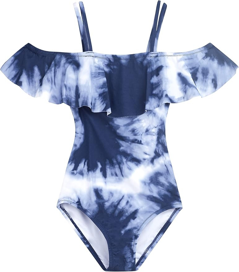 Kanu Surf Girls' Peggy UPF 50+ Beach Sport Off Shoulder One Piece Swimsuit | Amazon (US)