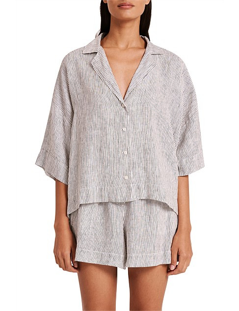 Nude Lucy Lounge Stripe Linen Shirt | David Jones | David Jones (Australia & New Zealand)