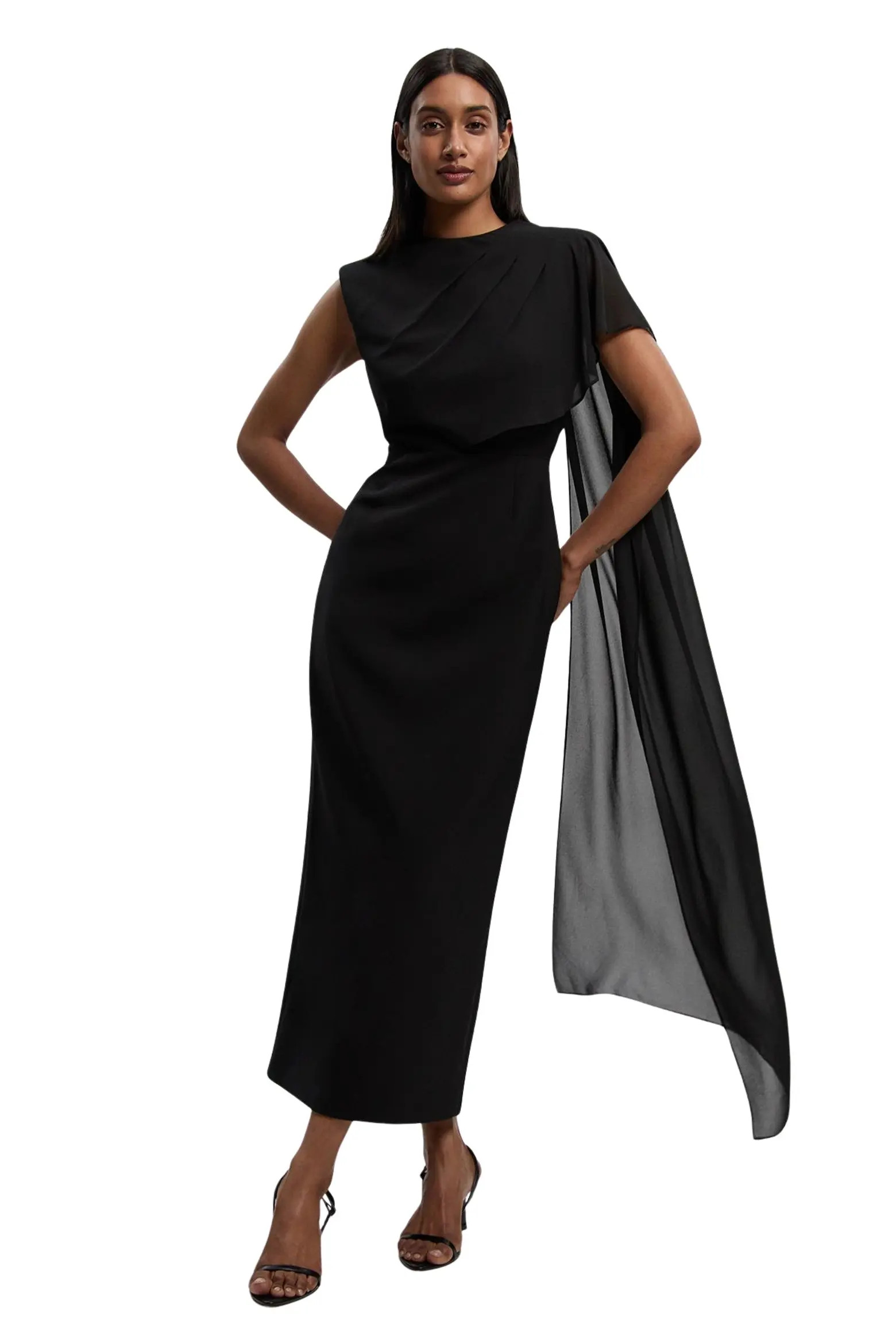 Karen Millen Tailored Cape Drape Maxi Dress (Women) | Nordstrom | Nordstrom