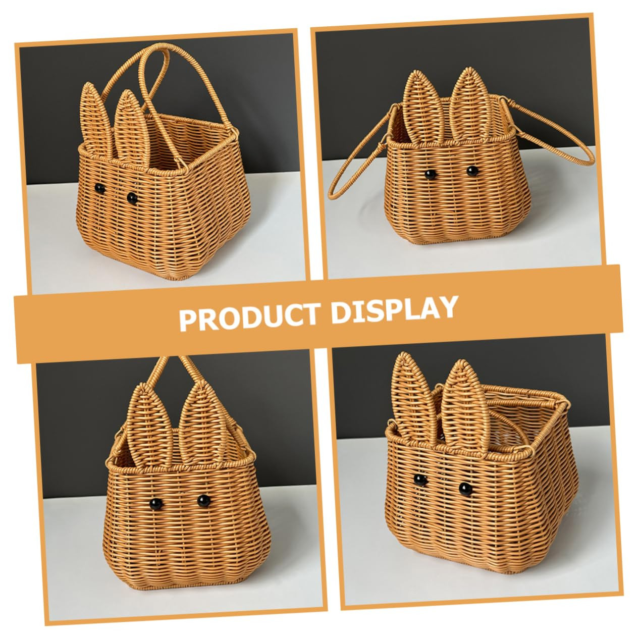 Toyvian Easter Bunny Woven Basket Cute Rabbit Handbasket 6.3In Multi-Purpose Storage Organizer fo... | Amazon (US)