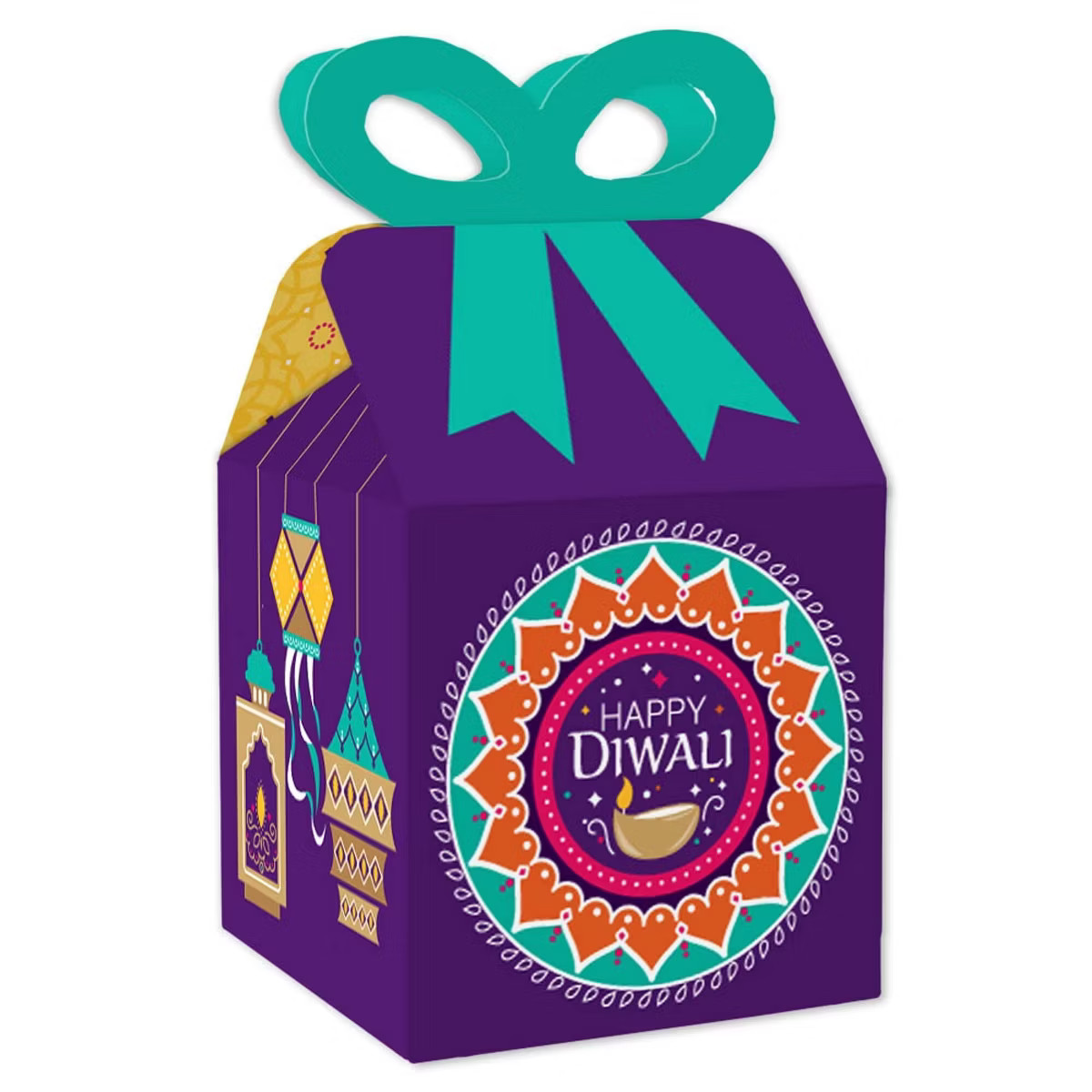 Big Dot of Happiness Happy Diwali - Square Favor Gift Boxes - Festival of Lights Party Bow Boxes ... | Target