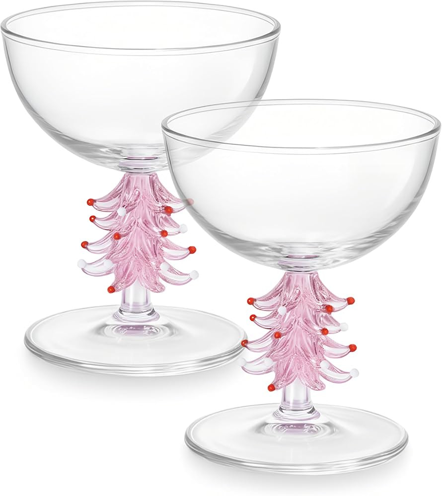 2 Pcs Christmas Tree Stemmed Wine Glass Gifts 5.5oz Vintage Elegant Goblet Wine Glass Decoration ... | Amazon (US)