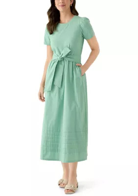 Women's Short Sleeve Pintuck Knit Dress | Belk
