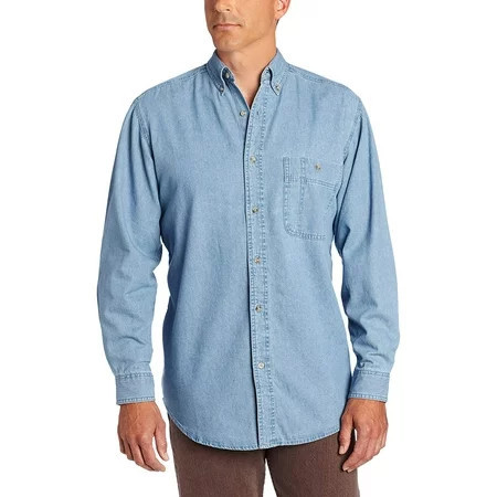 Wrangler Basic Denim Shirt - RAL08DM - Stone Washed - Medium | Walmart (US)