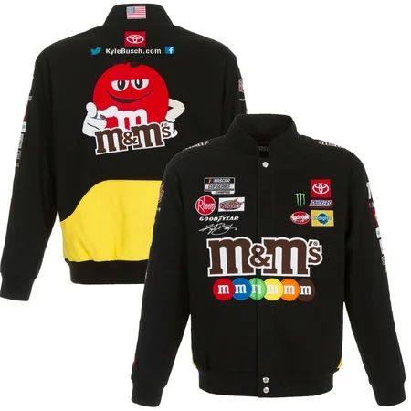 Kyle Busch JH Design M&Ms 2020 Full-Snap Twill Uniform Jacket - Black | Walmart (US)