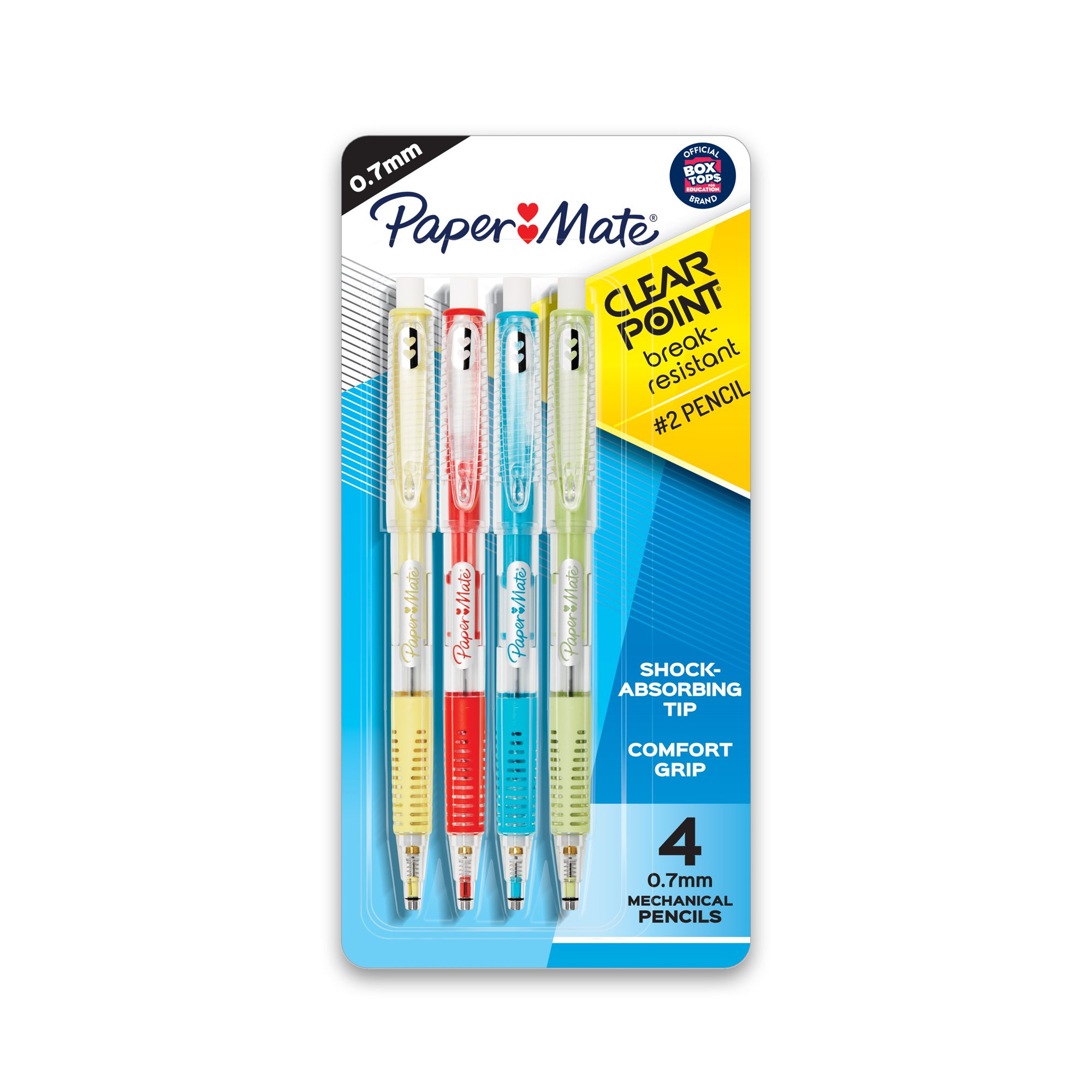Paper Mate Clearpoint Mechanical Pencils, HB #2 (0.7 mm), Assorted Barrels, 4 Count | Walmart (US)