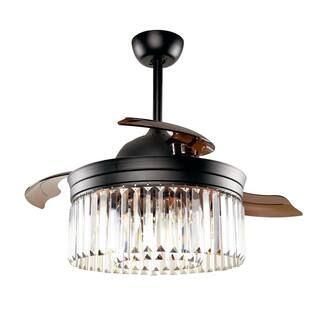 This item: 42 in. Indoor Black Crystal Retractable Ceiling Fan with Light Kit and Remote Control | The Home Depot