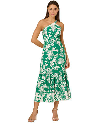 by Adrianna Papelll Women's Printed One-Shoulder Midi Dress | Macy's