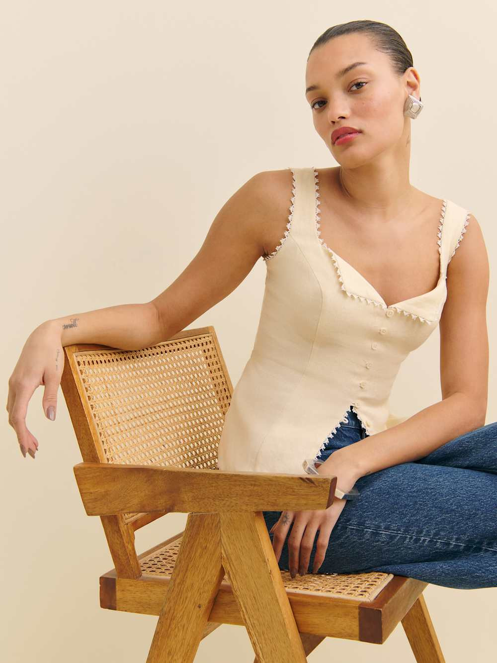 Viola Linen Top | Reformation (Global)