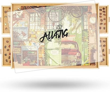 ALL4JIG 1500 Piece Rotating Puzzle Board with Drawers and Cover,25"x34"Portable Wooden Jigsaw Puz... | Amazon (US)