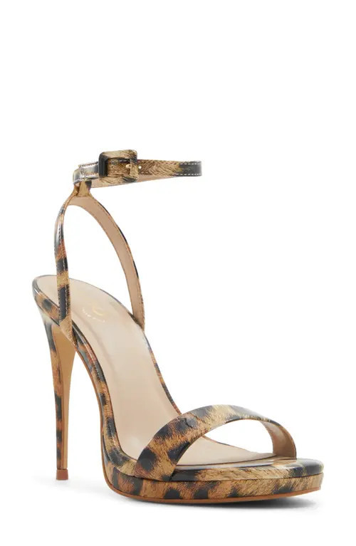 ALDO Kat Ankle Strap Platform Sandal in Brown Multi at Nordstrom, Size 8.5 | Nordstrom