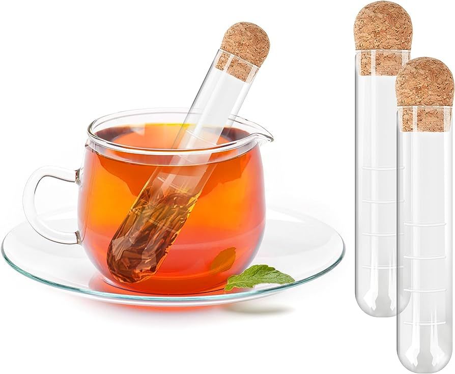 2 Pcs Tea Infusers for Loose Tea, Glass Strainers for Long Leaf Tea, Reusable Glass Diffuser with... | Amazon (US)