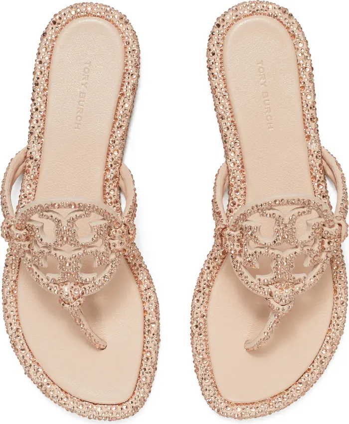 Tory Burch Miller Knotted Crystal Flip Flop (Women) | Nordstrom | Nordstrom