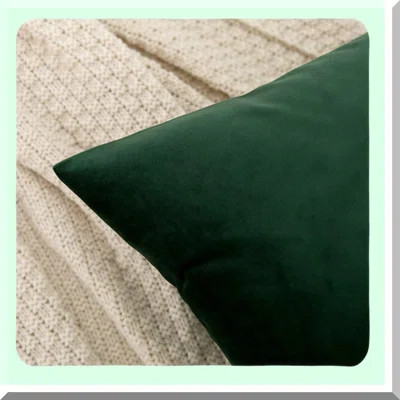 Luxury Green Velvet Cushion Covers - Soft Square Decorative Throw Pillow Cases for Sofa Couch Bed Chair - Set of 2 - Elegant Home Decor | Wayfair North America