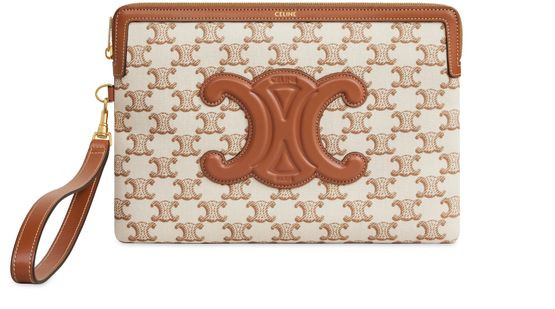 Small pouch with Celine signature strap in textile with triumph and calf print | 24S US