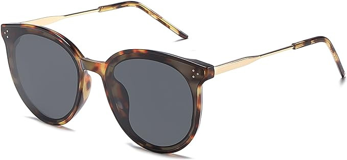 SOJOS Classic Round Sunglasses Womens Mens Trendy Oversized Shades Retro Vintage Sunnies | Amazon (US)