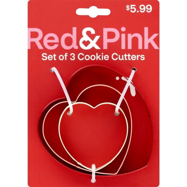 Red & Pink Valentine's Hearts Cookie Cutter Set, 3 pc | CVS