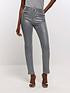 River Island Straight Coated Jeans - Silver | Very (UK)