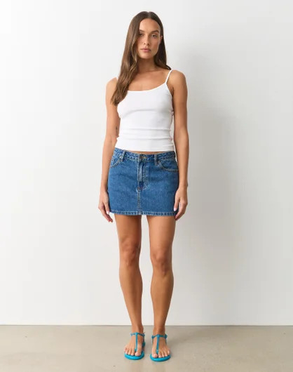 Low Rise Denim Mini Skirt | Glassons (Australia)