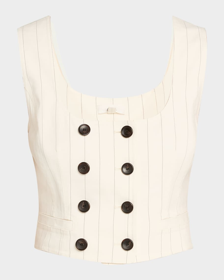 A.L.C. Darcy Pinstripe Cropped Vest | Neiman Marcus
