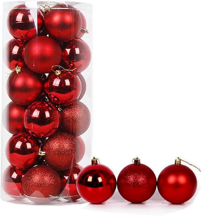 24ct Christmas Balls Ornaments, 3.15in (80mm) Shatterproof Decorative Hanging Balls for Xmas Tree... | Amazon (US)