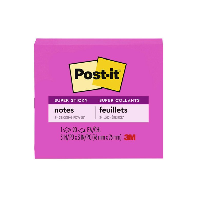 Post-it Super Sticky Notes, 3 in x 3 in, Bright Pink, 1 Pad | Walmart (US)