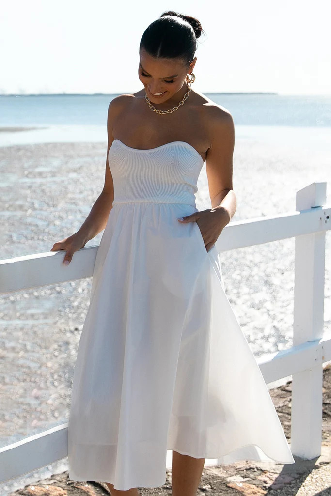 Molly Strapless Dress - Ivory | Petal & Pup (US)