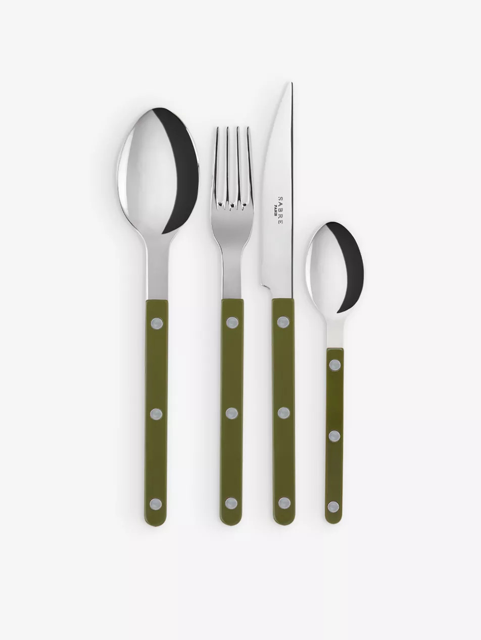 Bistrot stainless-steel and acrylic cutlery set of four | Selfridges