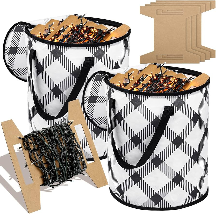 6 Pieces Christmas Light Storage Bag Set Including 2 Pcs Thickened Christmas Light Storage Bag an... | Amazon (US)