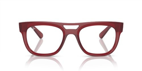Ray-Ban RX7226 Lloyd Square Prescription Eyewear Frames, Transparent Red/Demo Lens, 54 mm | Amazon (US)