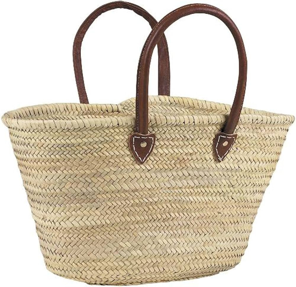 AUBRY GASPARD - Palm Moses Basket with Leather Shoulder Straps - Size 55 cm - Modern and timeless... | Amazon (FR)