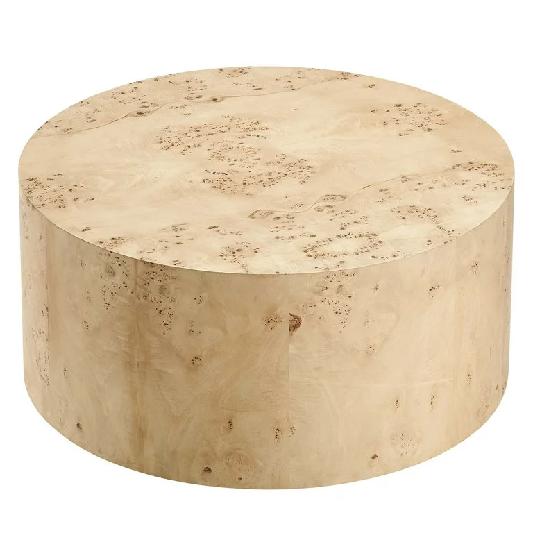 Modway Cosmos 35" Round Modern Burl Wood Coffee Table in Natural - Walmart.com | Walmart (US)