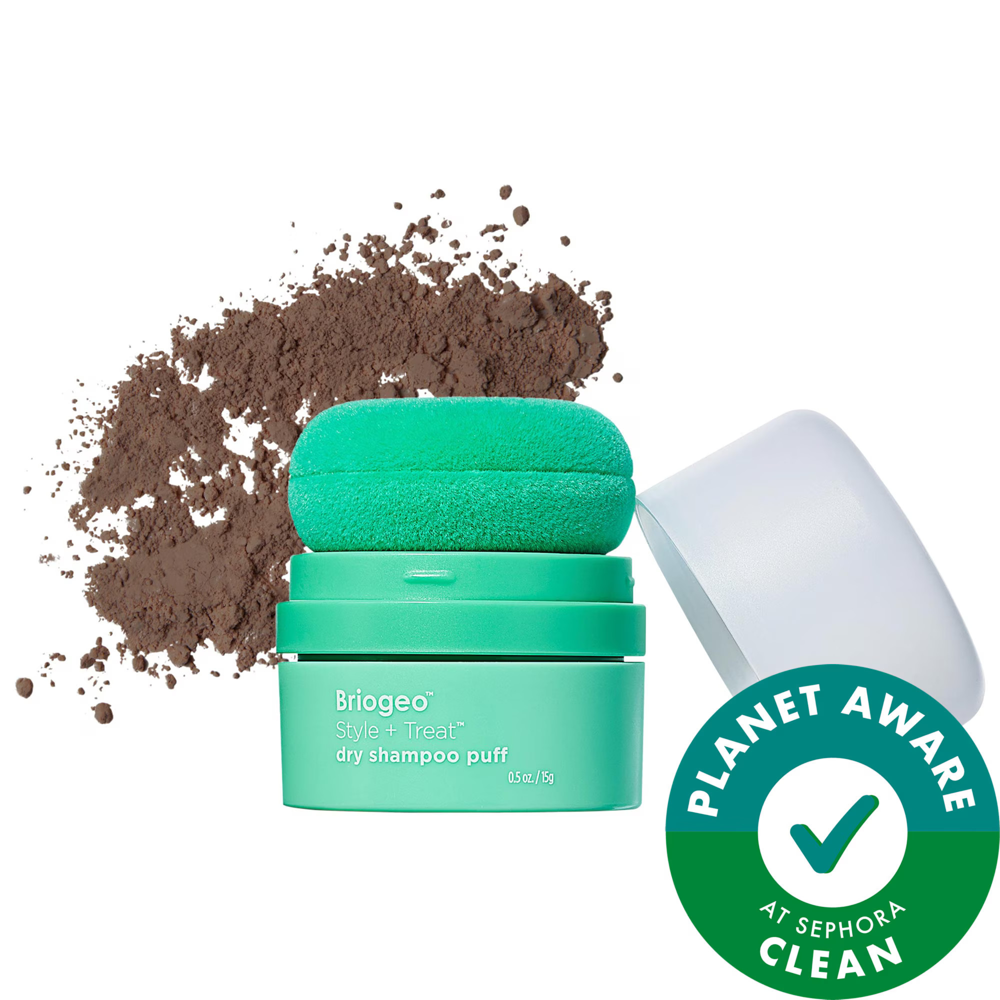 Briogeo Style + Treat Non-Aerosol & Talc-Free Dry Shampoo Powder Puff Tinted 0.53 oz / 15 g | Sephora (US)