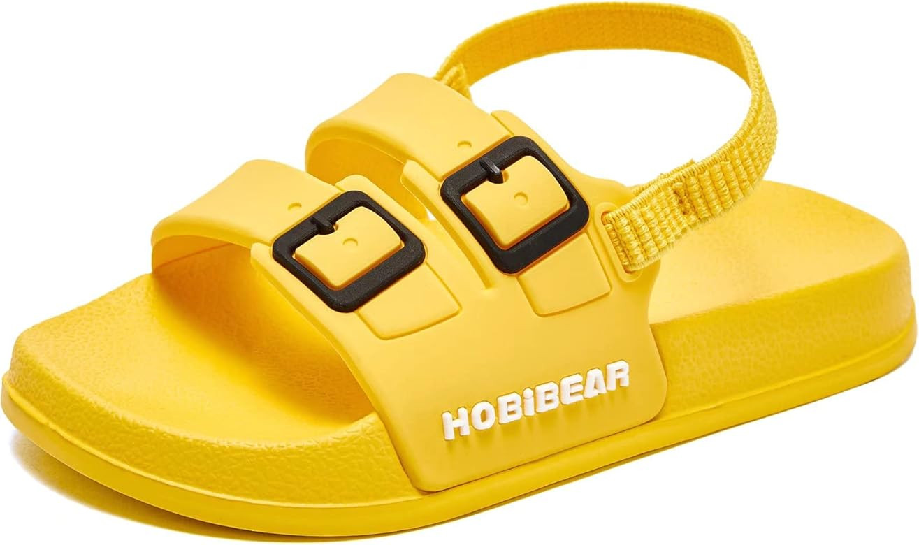 Baby Girls Boys Slides Sandals Non-Slip Slip-On Water/Beach/Shower Shoes with Elastic Strap for Todd | Amazon (US)