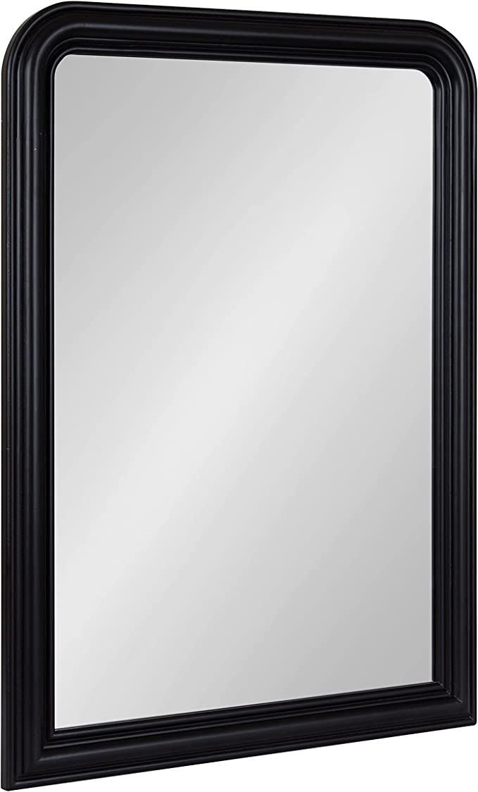 Kate and Laurel Kinsman Traditional Rounded Arched Wall Mirror, 26 x 36, Black, Decorative Contem... | Amazon (US)