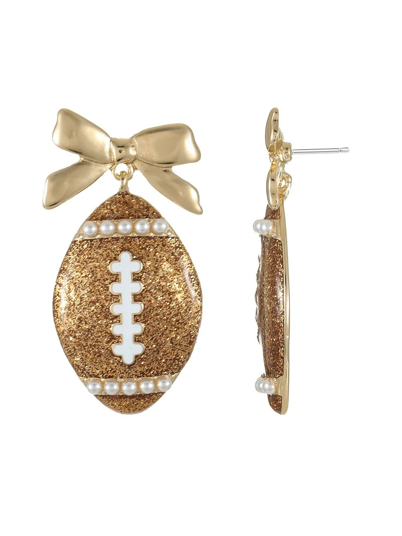 Packed Party Women's Touchdown Sparkle Football Dangle Earrings, 1 Pair | Walmart (US)