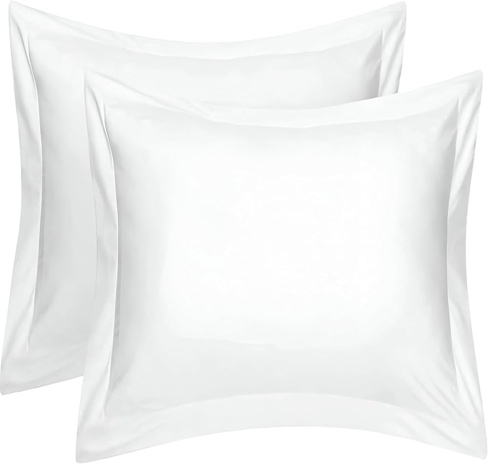 SLEEP-NEST European 26x26 Pillow Covers Set of 2 White Euro Shams Decorative 100% Cotton Throw Pi... | Amazon (US)